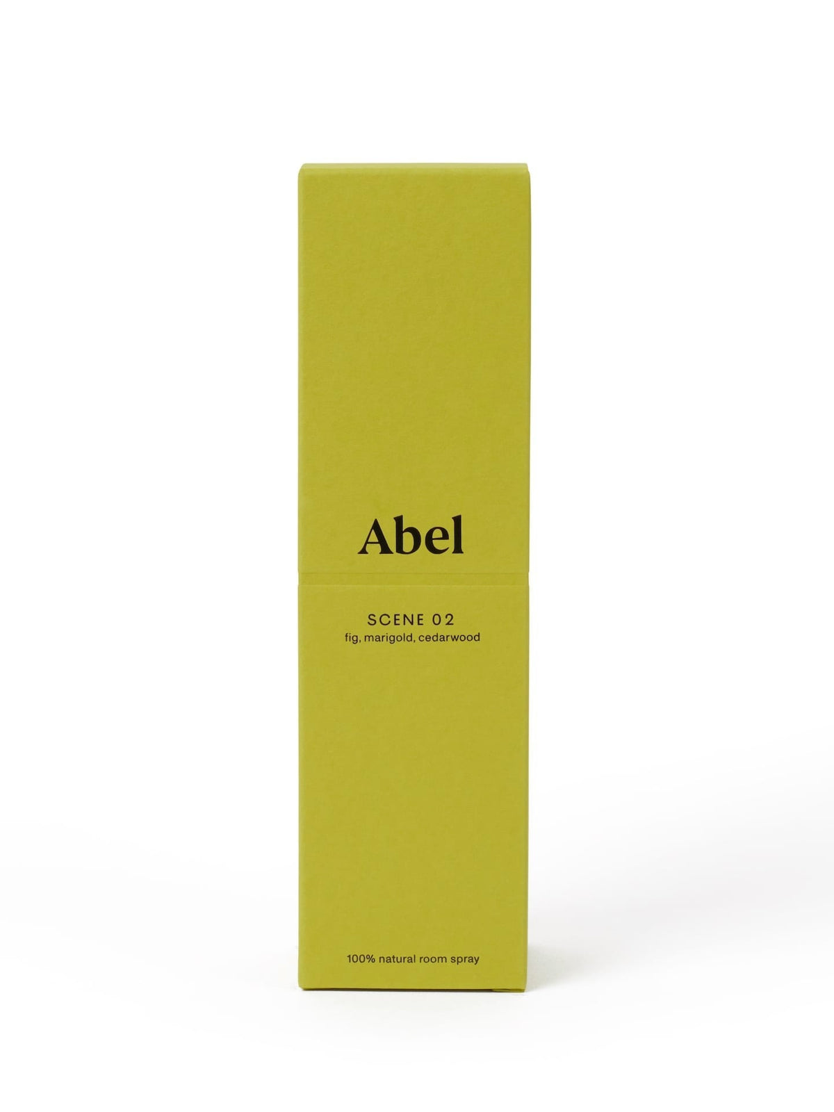 Yellow packaging of Abel Room Spray – Scene 02 ⋅ fig, marigold, cedarwood