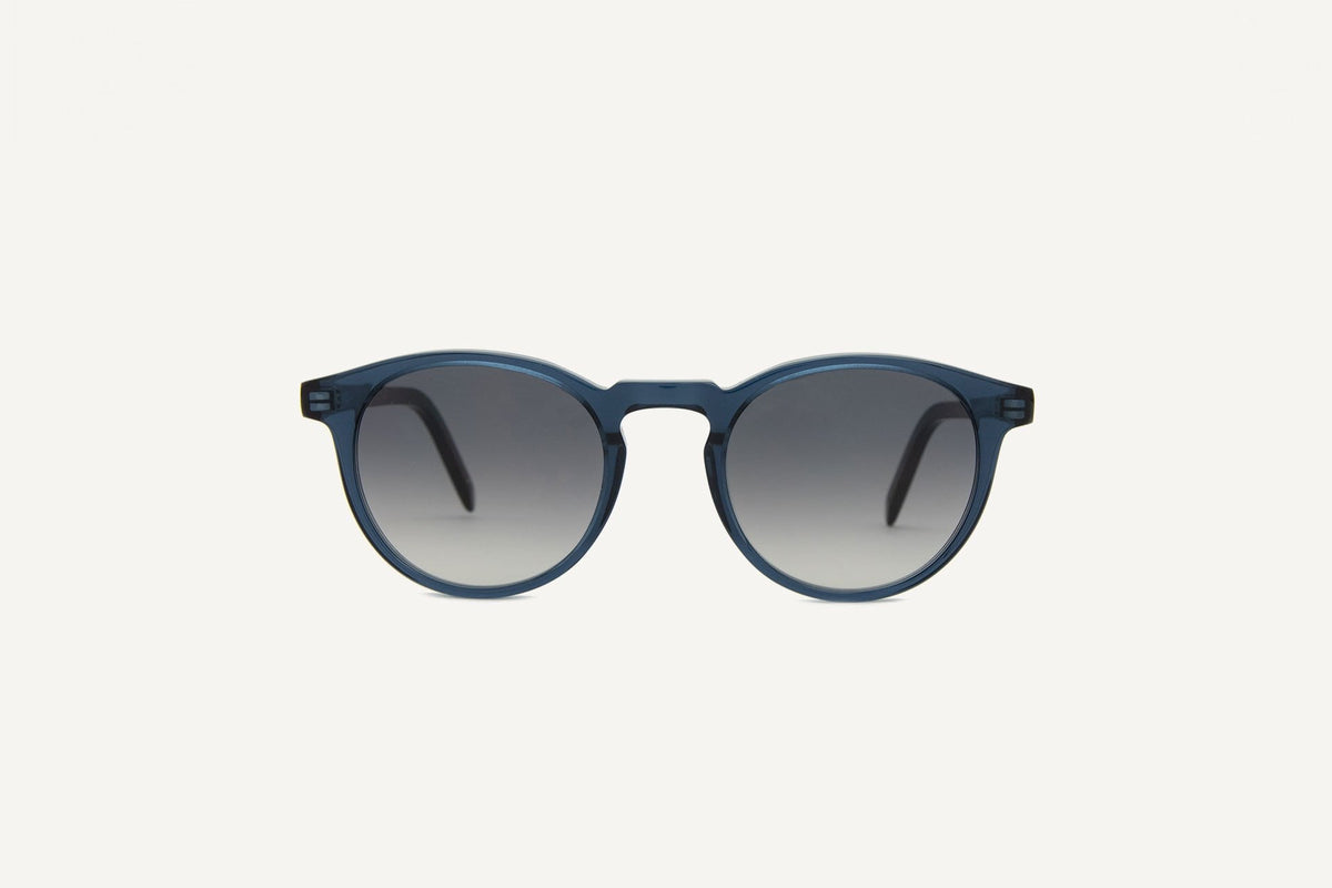 A close up of a pair of Dick Moby Seattle Sunglasses – Blue Lagoon.