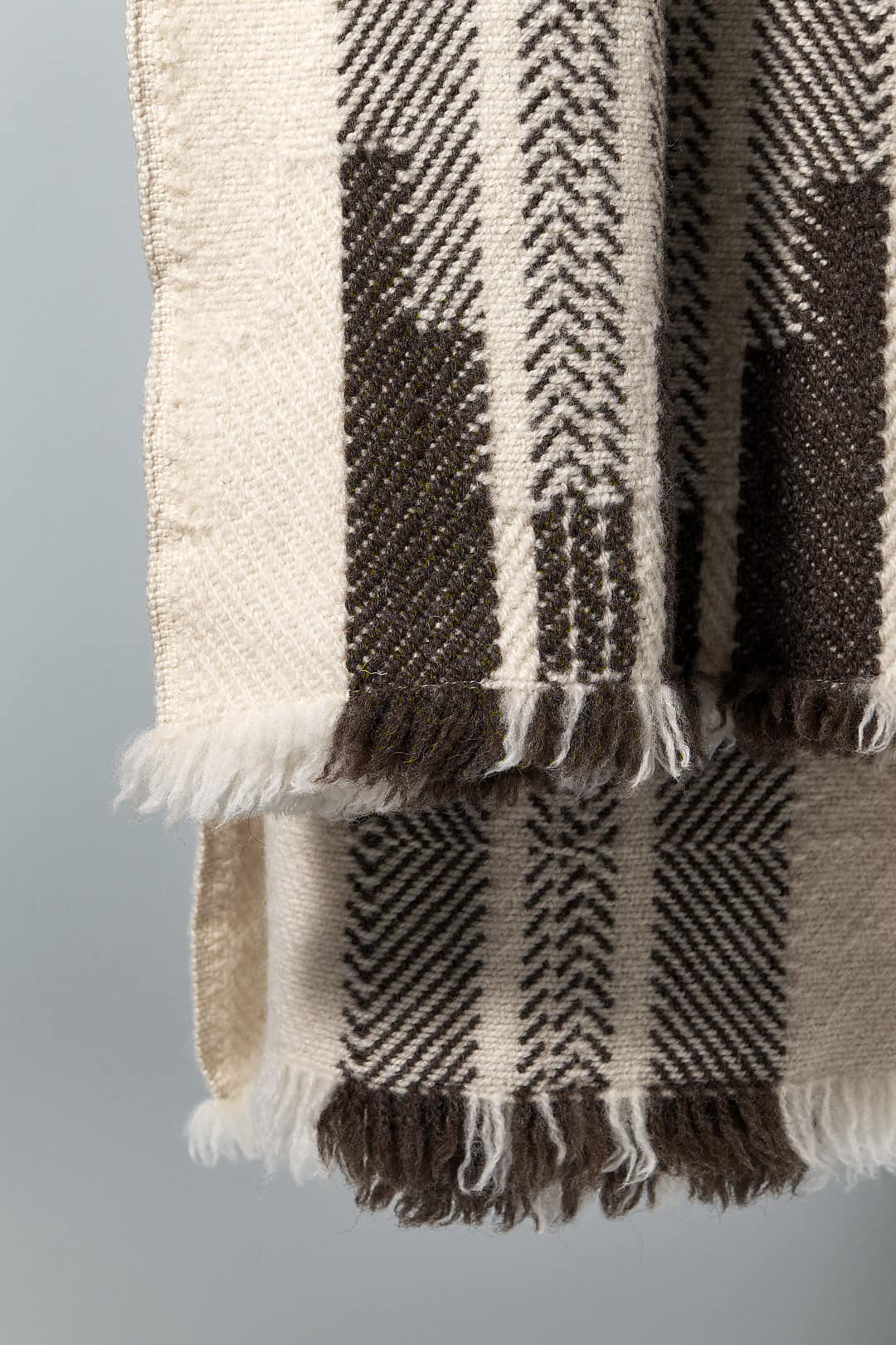 A close up of a Bulgarian Wool Blanket from the brand Rodopska Takan.