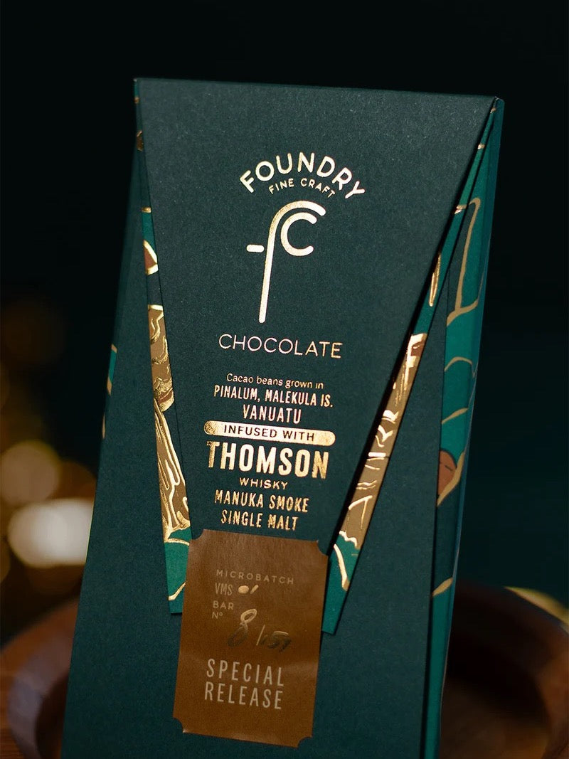 Foundry Chocolate - Vanuatu x Thomson Manuka Smoke Whisky 70%.