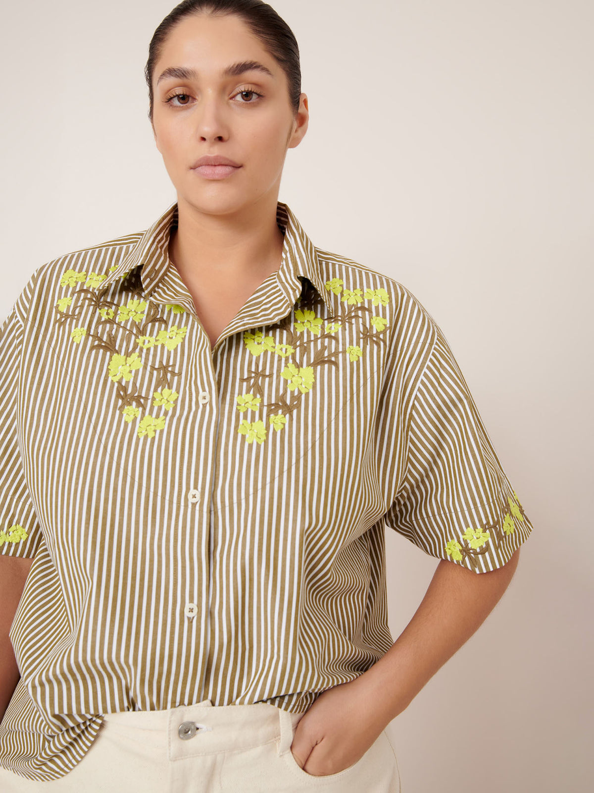 Wildflower Shirt – Treetop Stripe