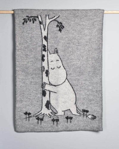 Klippan Moomin Baby Blanket – Tree Hug - grey.