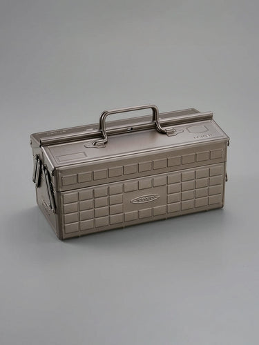 The Cantilever Toolbox ST-350 – Titanium is a closed, rectangular toolbox made of powder-coated steel with a handle and latch, shown on a plain gray surface.
