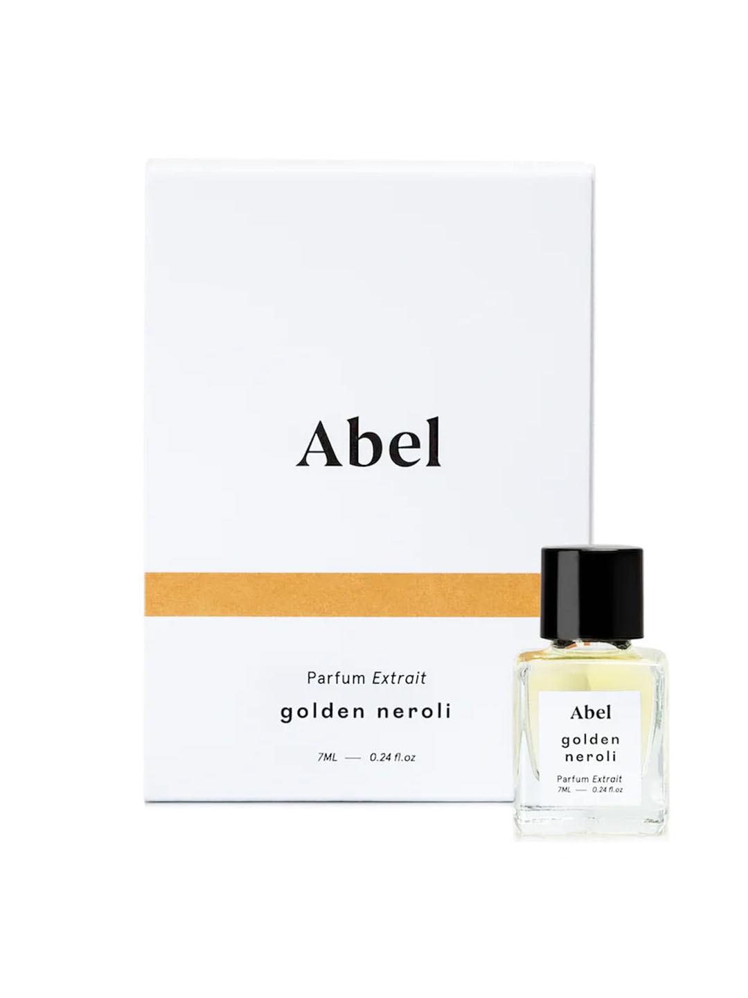 A natural bottle of Golden Neroli Parfum Extrait by Abel with a therapeutic scent.
