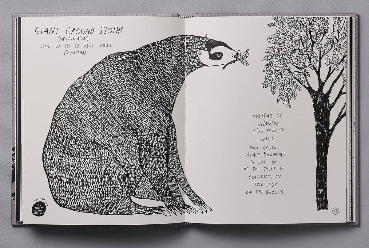 A Animals of a Bygone Era – An Illustrated Compendium by Maja Säfström with an illustration of a bear and a tree.