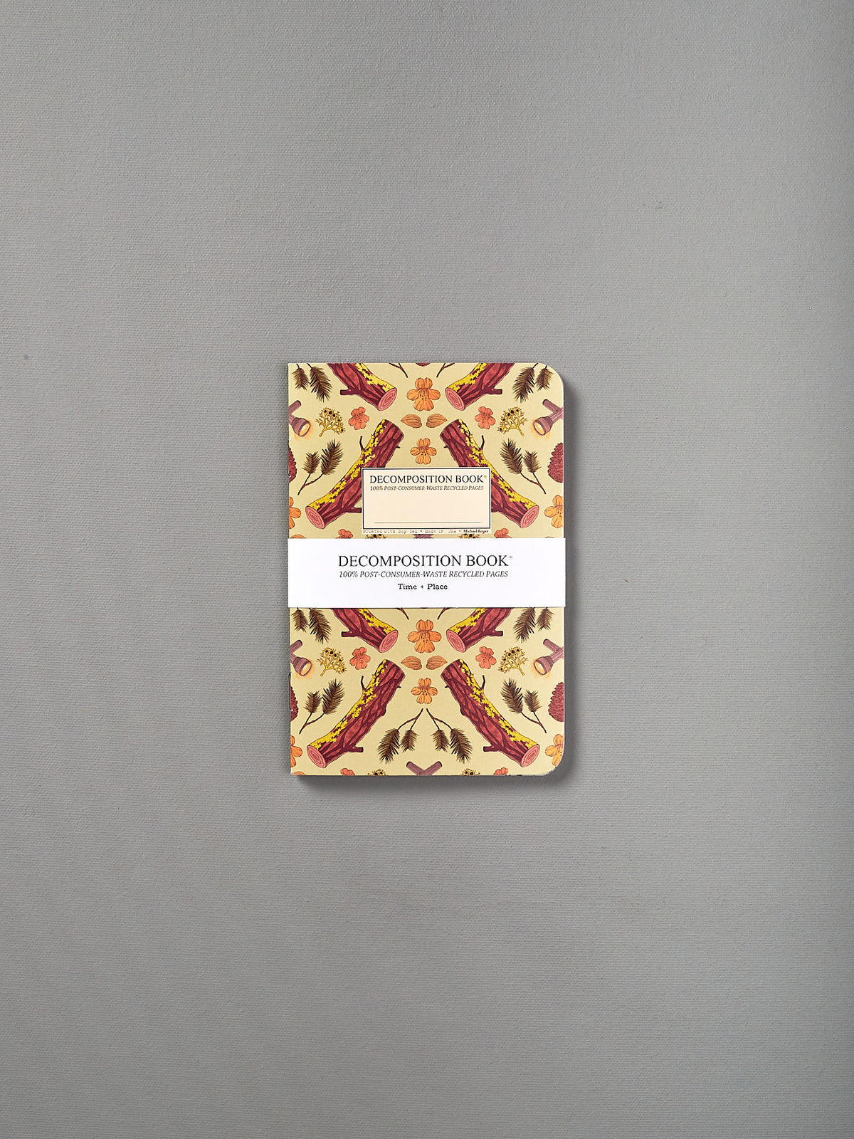 A Decomposition Recycled Notebook Set - Pocket Sized/Ruled (Ponderosa &amp; Mendocino) with an image of a pizza on it.