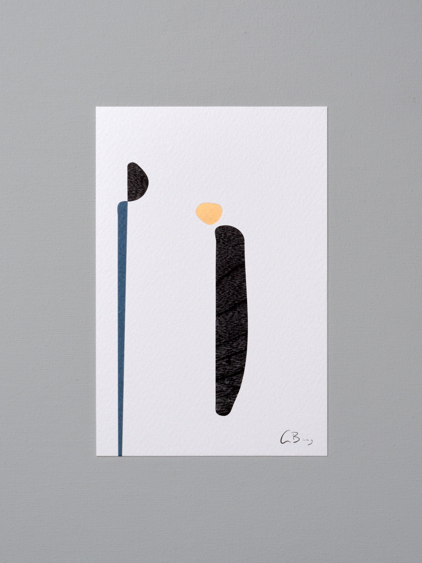 A Postcard Print - Chalutz by Gidon Bing, with a blue and yellow design.