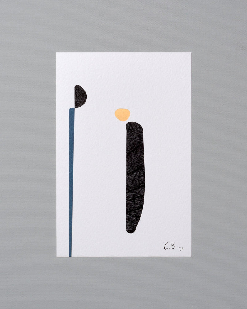A Postcard Print - Chalutz by Gidon Bing, with a blue and yellow design.