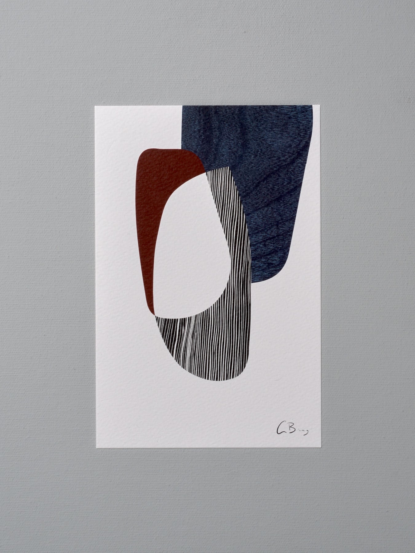 A Postcard Print - Rna with a blue, red, and brown design designed by Gidon Bing.