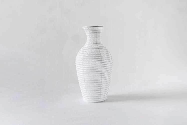 A Nobi-tsutsu Paper Vase – №4 by Hayashi Kougei on a white background.
