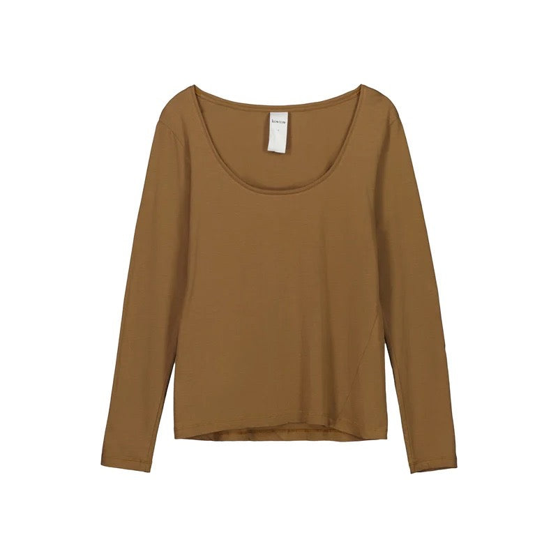 A Kowtow Ballet Top - Earth in camel.