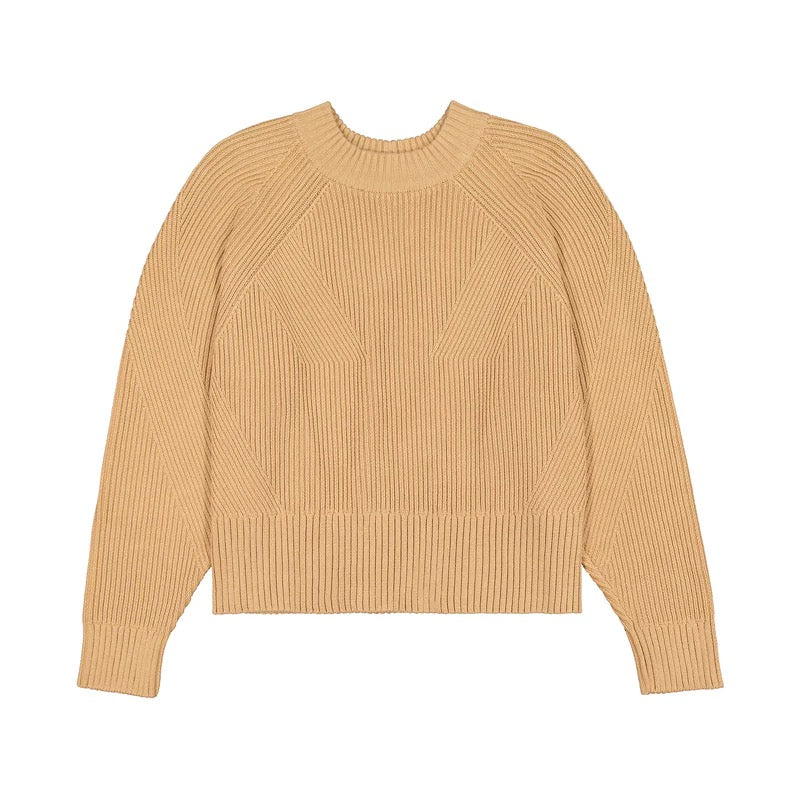 A Henri Crew - Beige sweater with a ribbed neckline, by Kowtow.