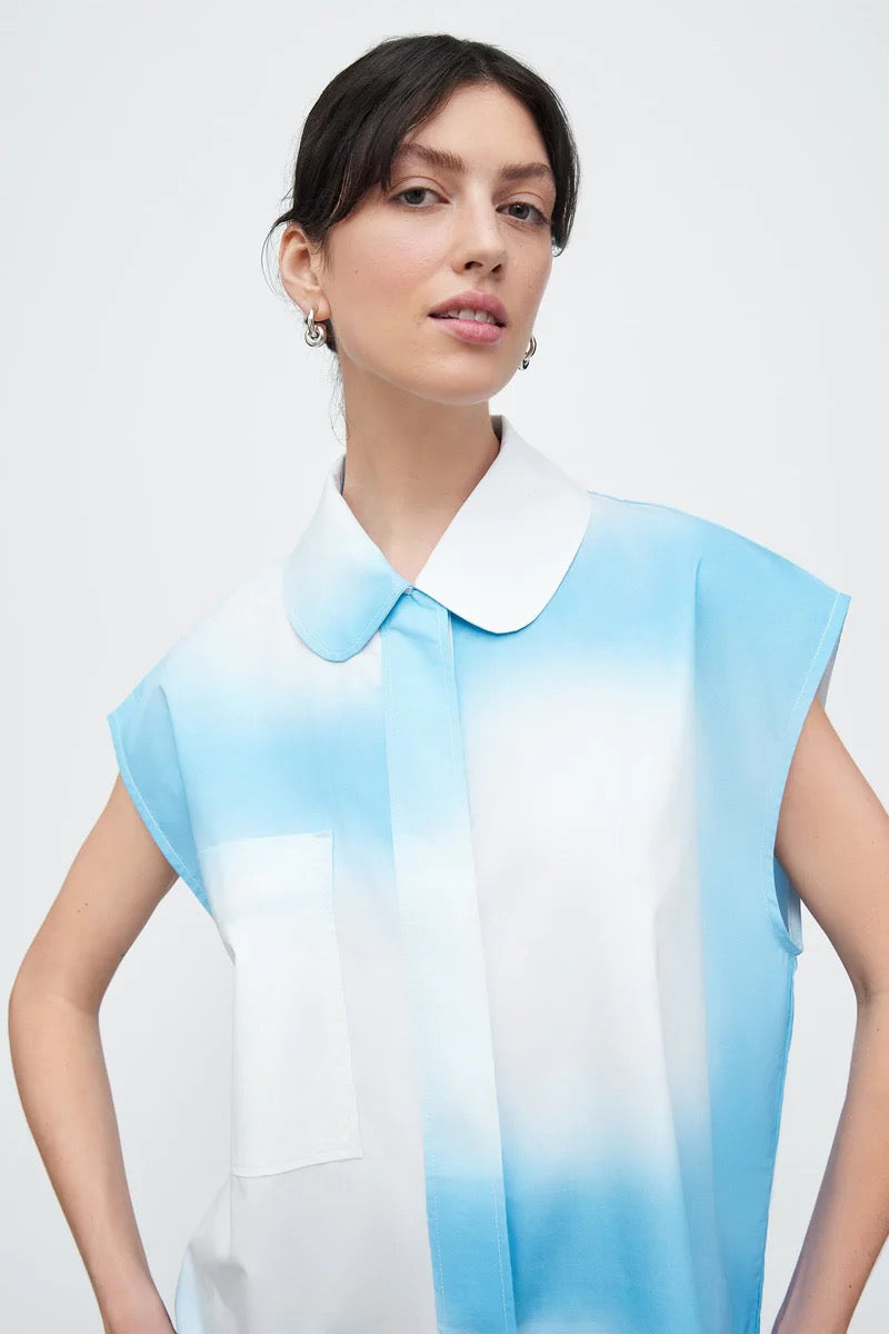 A model wearing a Play Top - Cloud by Kowtow.