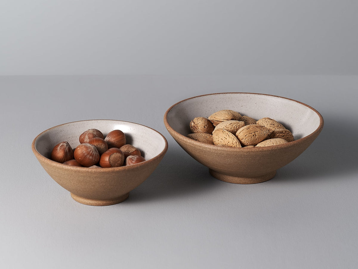 Two Nicola Shuttleworth Condiment Bowls – Large with nuts in them.