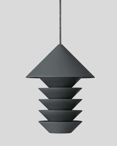 A Bird Silo – Slate pendant light hanging from a grey background, by Pidät.