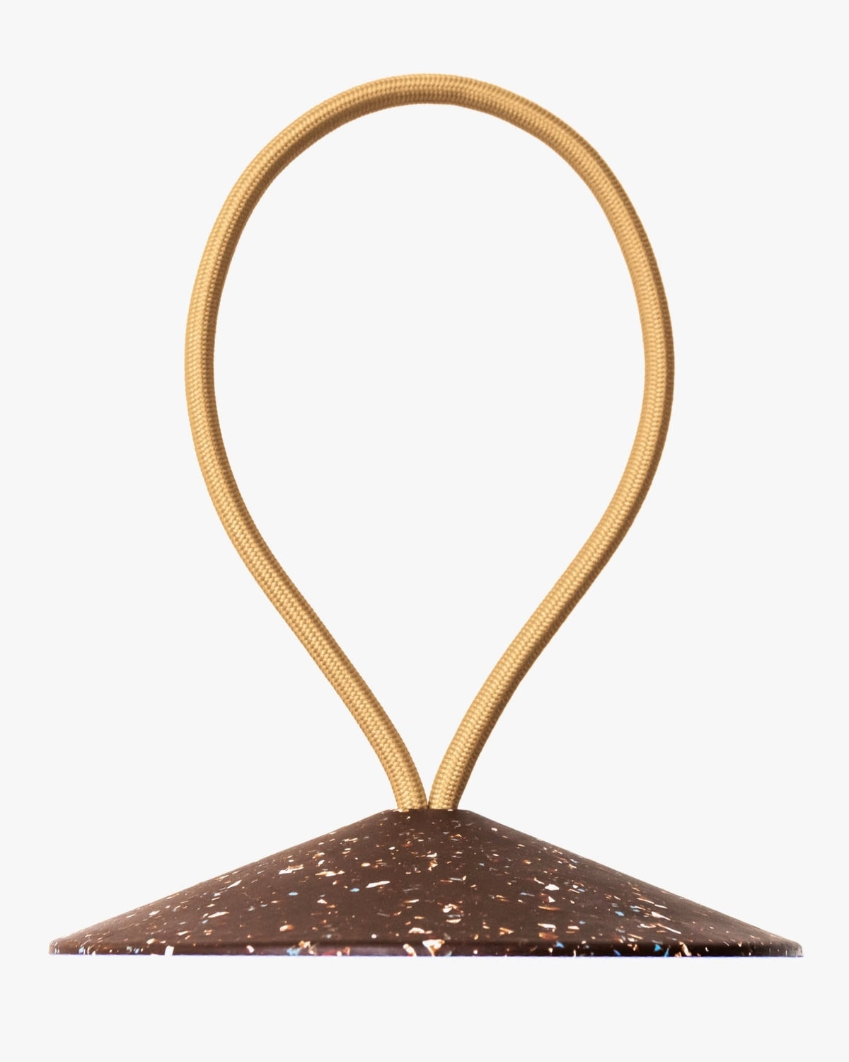 A brown and gold STOP – Doorstop on a white background.