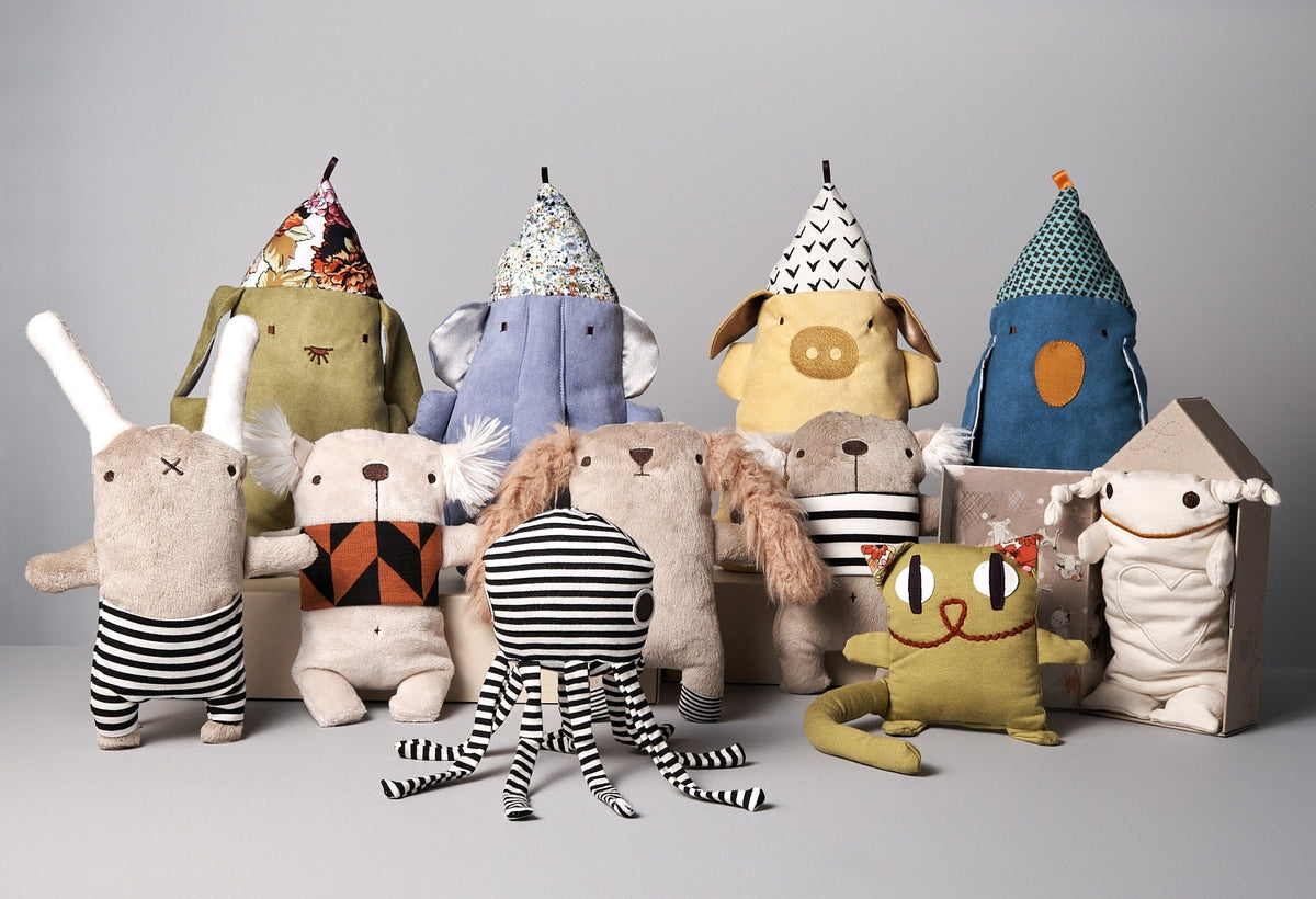 A group of Gilles le Koala No.2 stuffed animals with hats on by Raplapla.