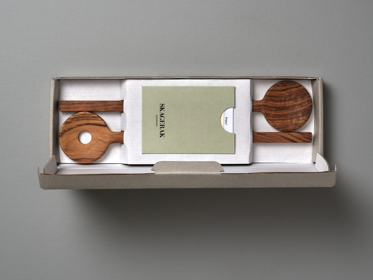 A set of Fulla Salad Servers by Skagerak in a box.