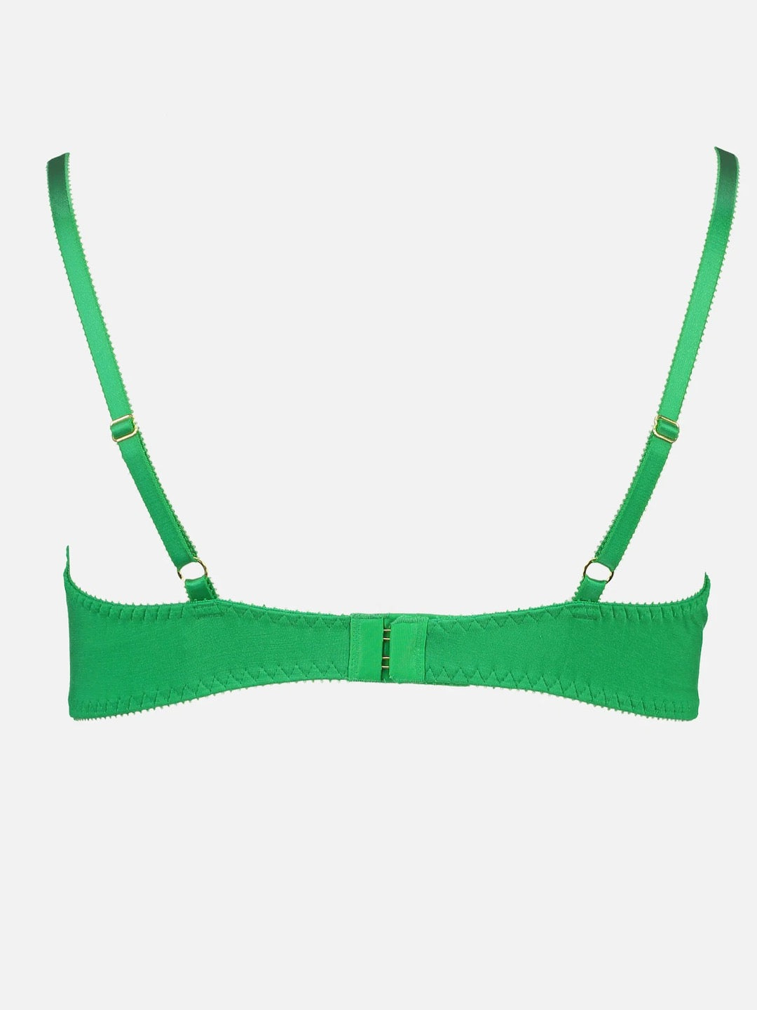 A green Angela Bra – Poise with straps made by Videris.
