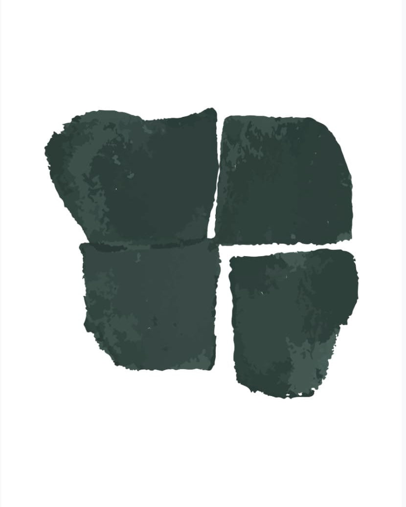 Four squares of Walker & Bing Greeting Cards – Heart Block on a white background.
