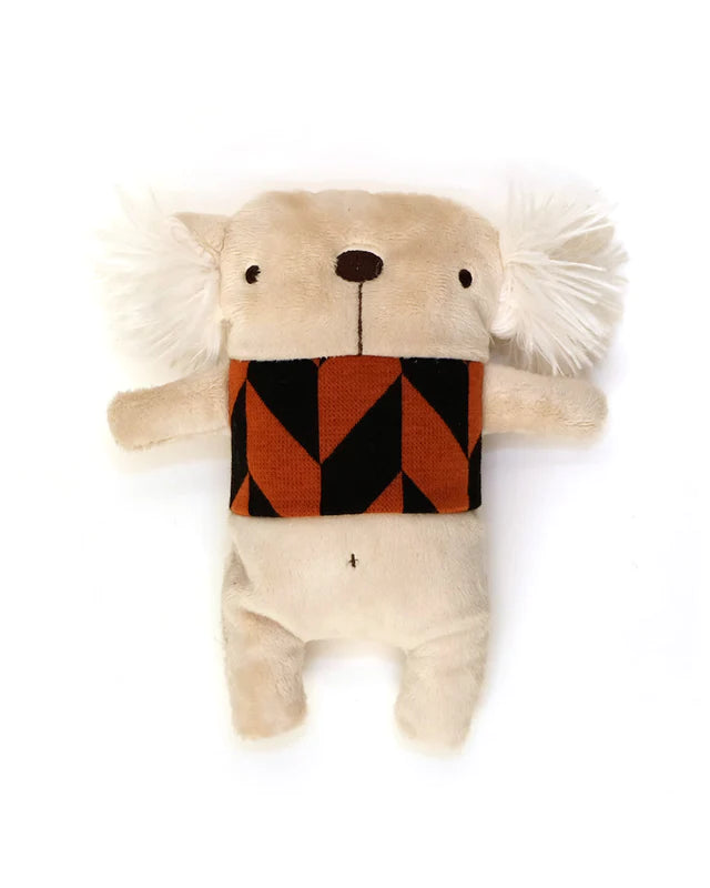 A Gilles le Koala No.2 stuffed animal with a brown and black scarf by Raplapla.