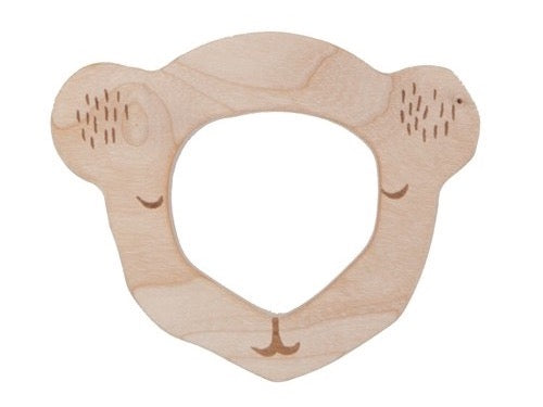 A Wooden Story Koala Bear Teether on a white background.